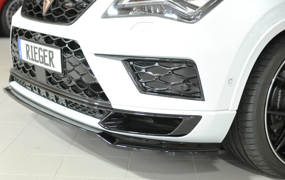 Seat Ateca Cupra (5FP) Rieger Spoilerschwert für orig. Frontschürze, ABS, schwarz glänzend, 
inkl. Montagezubehör, ABE