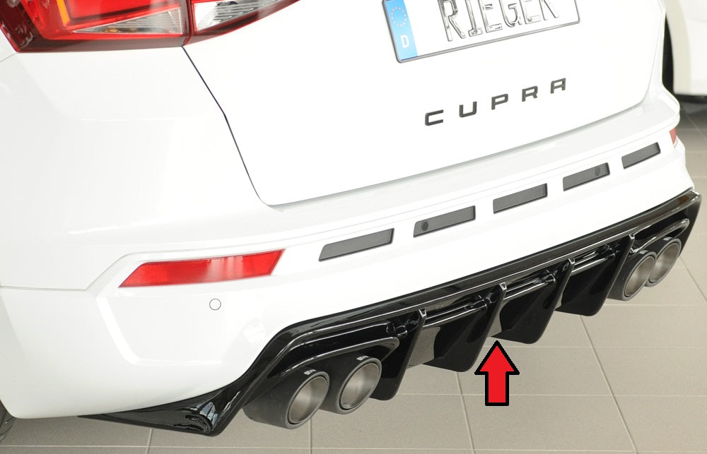 Seat Ateca Cupra (5FP) Rieger Heckeinsatz für orig. Doppelendrohr li u. re, (4x90x72mm oval), für Sportendrohre li. u. re....