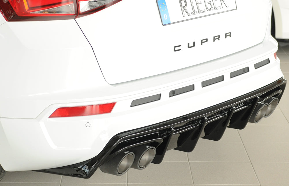 Seat Ateca Cupra (5FP) Rieger Heckeinsatz für orig. Doppelendrohr li u. re, (4x90x72mm oval), für Sportendrohre li. u. re....