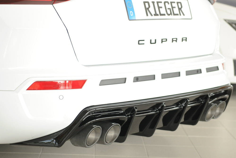 Seat Ateca Cupra (5FP) Rieger Heckeinsatz für orig. Doppelendrohr li u. re, (4x90x72mm oval), für Sportendrohre li. u. re....