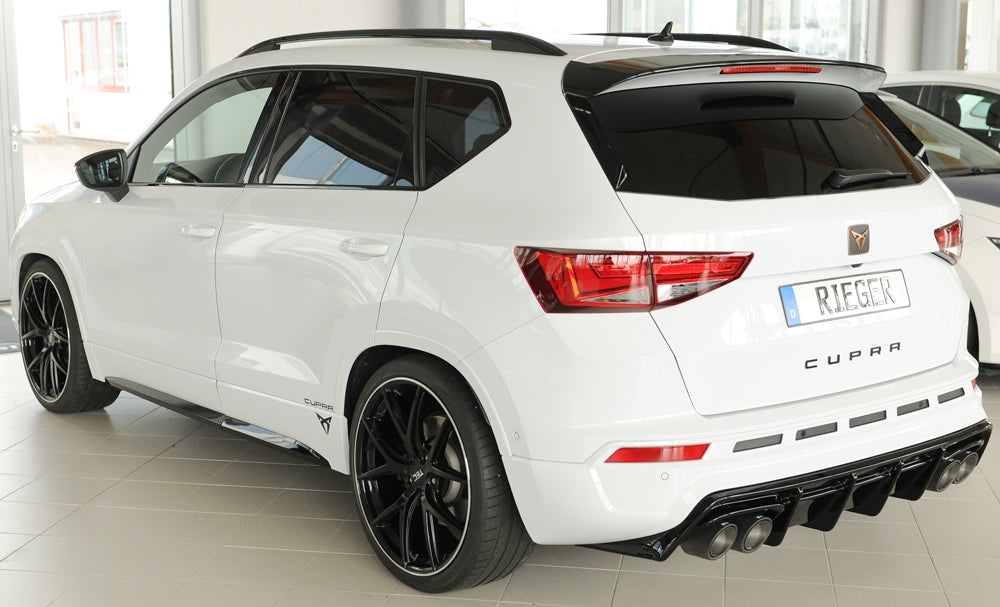 Seat Ateca Cupra (5FP) Rieger Heckeinsatz für orig. Doppelendrohr li u. re, (4x90x72mm oval), für Sportendrohre li. u. re....