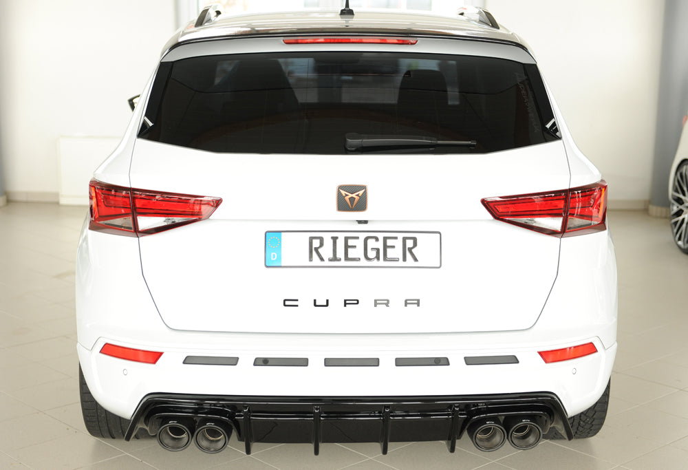 Seat Ateca Cupra (5FP) Rieger Heckeinsatz für orig. Doppelendrohr li u. re, (4x90x72mm oval), für Sportendrohre li. u. re....