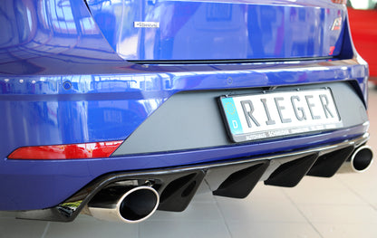 Seat Leon Cupra (5F) Rieger Heckeinsatz (wie 88137+AHK) für orig. Endrohr li. u. re., ABS, schwarz glänzend, für Fzg. mit ...