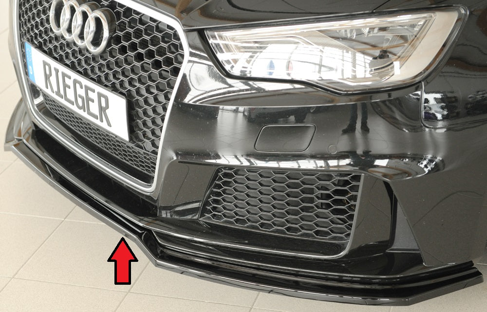 Audi RS3 (8V) Rieger Spoilerschwert für orig. Frontschürze, ABS, schwarz glänzend, 
inkl. Montagezubehör, ABE