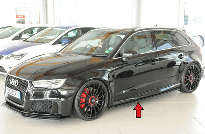 Audi RS3 (8V) Rieger Seitenschwelleransatz links, für orig. Seitenschweller, ABS, schwarz glänzend, 
inkl. Montagezubehör,...