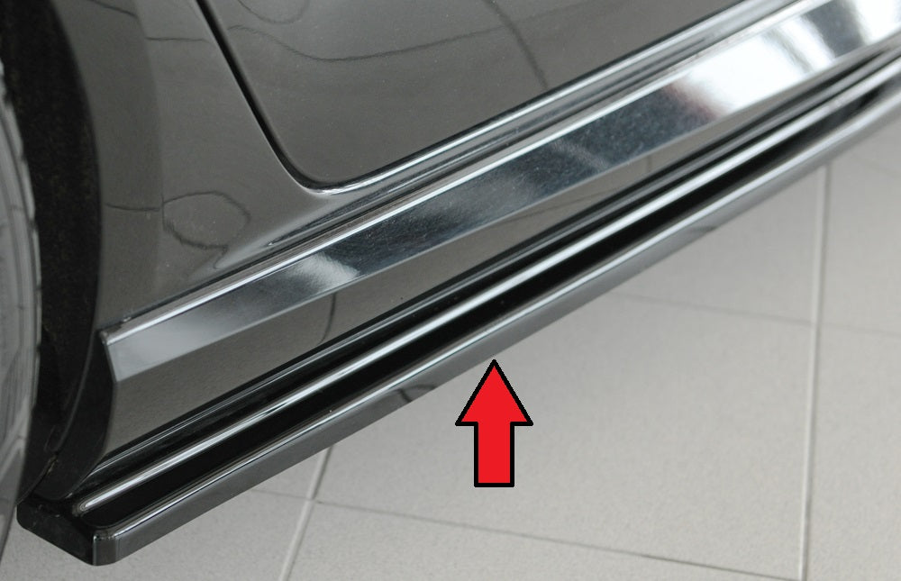 Audi RS3 (8V) Rieger Seitenschwelleransatz rechts, für orig. Seitenschweller, ABS, schwarz glänzend, 
inkl. Montagezubehör...