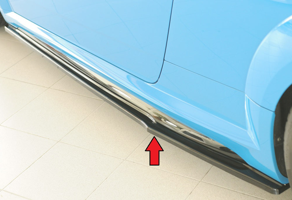 Audi TTS (8J-FV/8S) Rieger Seitenschwelleransatz (ca. 19mm) links, für orig. Seitenschweller, ABS, schwarz glänzend, für F...