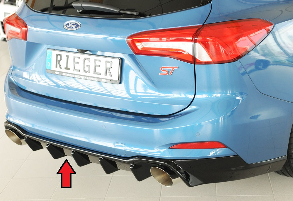 Ford Focus 4 ST (DEH) Rieger Heckeinsatz für Sportendrohr li. u. re., (115mm ø), ABS, schwarz glänzend, für Fzg. mit ST-Li...