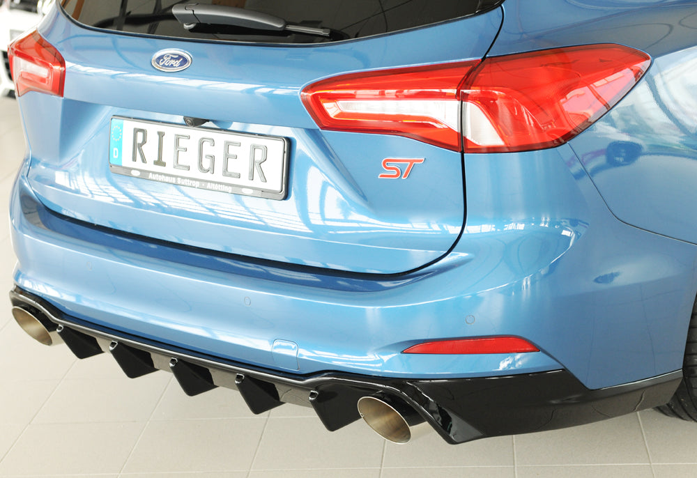 Ford Focus 4 (DEH) Rieger Heckeinsatz für Sportendrohr li. u. re., (115mm ø), ABS, schwarz glänzend, für Fzg. mit ST-Line,...