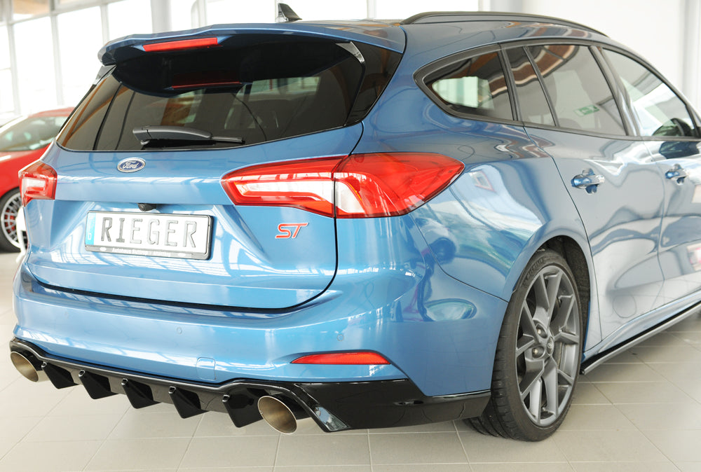 Ford Focus 4 (DEH) Rieger Heckeinsatz für Sportendrohr li. u. re., (115mm ø), ABS, schwarz glänzend, für Fzg. mit ST-Line,...