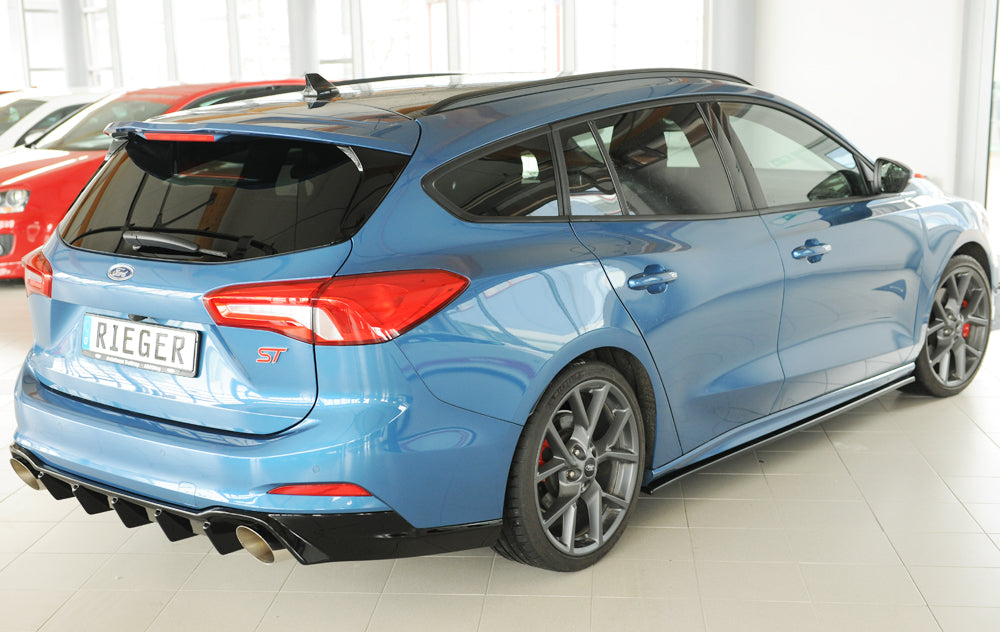 Ford Focus 4 (DEH) Rieger Heckeinsatz für Sportendrohr li. u. re., (115mm ø), ABS, schwarz glänzend, für Fzg. mit ST-Line,...