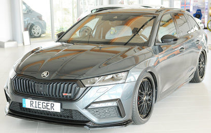 Skoda Octavia RS (NX) Rieger Spoilerschwert für orig. Frontschürze, ABS, schwarz glänzend, 
inkl. Montagezubehör, ABE