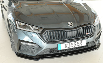 Skoda Octavia RS (NX) Rieger Spoilerschwert für orig. Frontschürze, ABS, schwarz glänzend, 
inkl. Montagezubehör, ABE