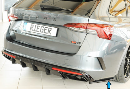 Skoda Octavia RS (NX) Rieger Heckschürzenansatz seitlich rechts rechts, für RIEGER Heckeinsatz, ABS, schwarz glänzend, 
in...