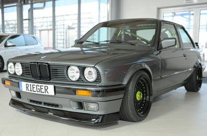 BMW 3er E30 Rieger Spoilerlippe (GBL-38011) ABS, schwarz glänzend, 
inkl. Gutachten, Montagezubehör