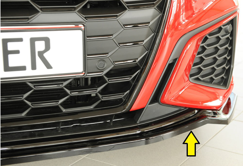 Audi A3 S3 (GY) Rieger Spoilerschwert für orig. Frontschürze, ABS, schwarz glänzend, für Fzg. mit S-Line Exterieur, 
inkl....