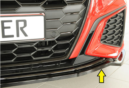 Audi A3 S3 (GY) Rieger Spoilerschwert für orig. Frontschürze, ABS, schwarz glänzend, für Fzg. mit S-Line Exterieur, 
inkl....
