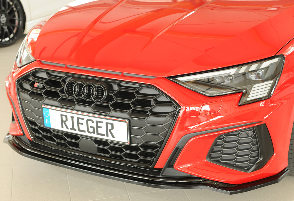 Audi A3 (GY) Rieger Spoilerschwert für orig. Frontschürze, ABS, schwarz glänzend, für Fzg. mit S-Line Exterieur, 
inkl. Mo...