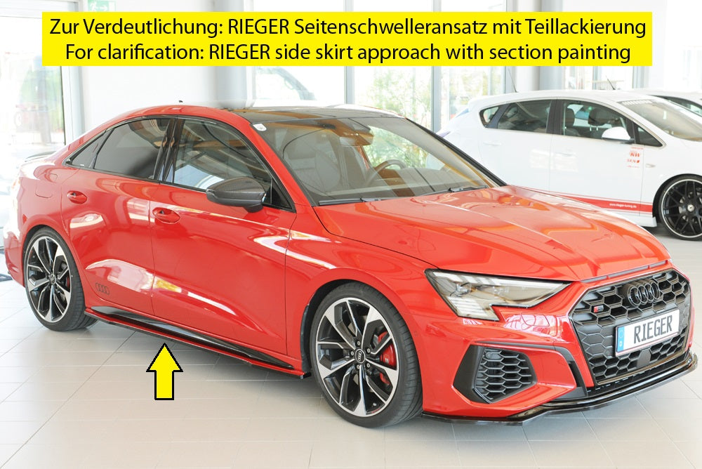 Audi A3 S3 (GY) Rieger Seitenschwelleransatz rechts, für orig. Seitenschweller, ABS, schwarz glänzend, für Fzg. mit S-Line...