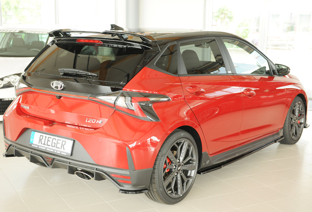 Hyundai i20 N  (BC3) Rieger Heckschürzenansatz seitlich links links, für orig. Heckeinsatz, ABS, schwarz glänzend, 
inkl. ...