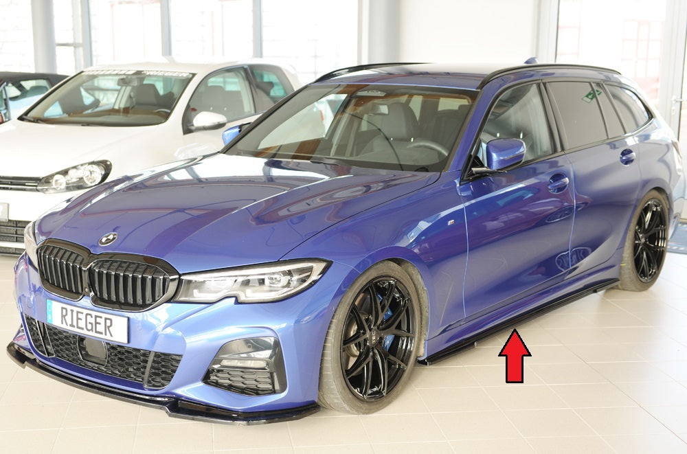 BMW 3er G21  (G3K) Rieger Seitenschwelleransatz links, für orig. Seitenschweller, ABS, schwarz glänzend, für Fzg. mit M-Sp...