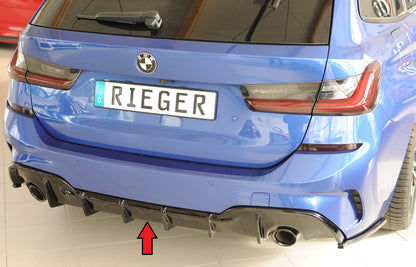 BMW 3er G20  (G3L) Rieger Heckeinsatz für orig. Endrohr li. u. re., (90mm ø), ABS, schwarz glänzend, für Fzg. mit M-Sport-...