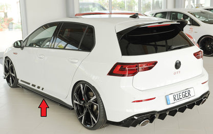 VW Golf 8 GTI Rieger Seitenschwelleransatz links, ABS, schwarz glänzend, 
inkl. Montagezubehör, Gutachten