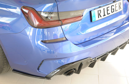 BMW 3er G21  (G3K) Rieger Heckschürzenansatz seitlich links links, für RIEGER Heckeinsatz, ABS, schwarz glänzend, für Fzg....