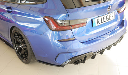 BMW 3er G21  (G3K) Rieger Heckschürzenansatz seitlich links links, für RIEGER Heckeinsatz, ABS, schwarz glänzend, für Fzg....