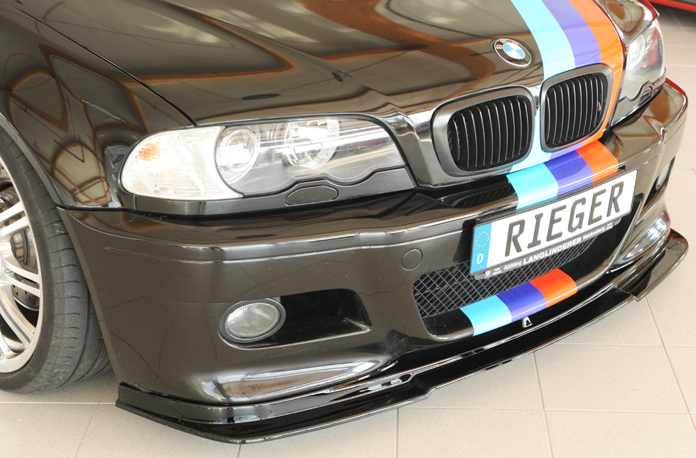 BMW 3er E46 M3 Rieger Spoilerlippe (GBL-50234) flache Version, ABS, schwarz glänzend, 
inkl. Montagezubehör, ABE