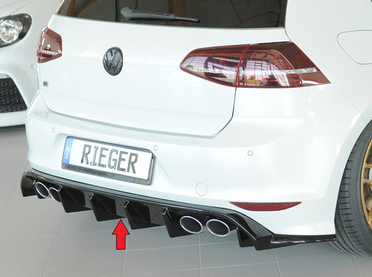 VW Golf 7 R Rieger Heckeinsatz für Doppelendrohr li. u. re., (115x70mm oval), (115x85mm oval), ABS, schwarz glänzend, für ...