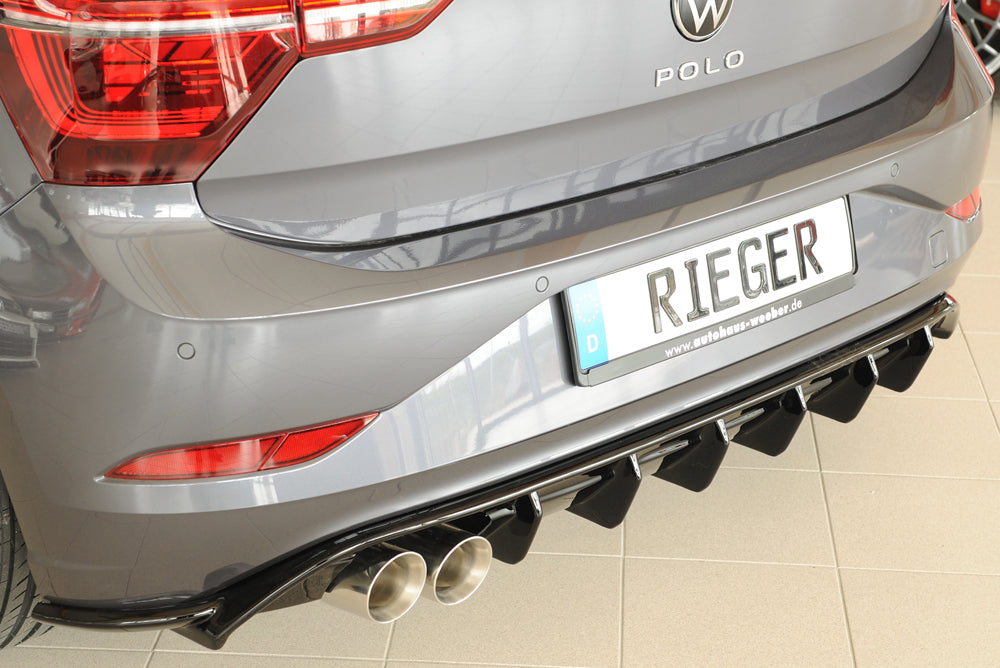 VW Polo (AW) GTI Rieger Heckeinsatz für Doppelendrohr li., ABS, schwar –  Tuning King