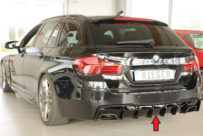 BMW 5er F11  (5K) Rieger Heckeinsatz (für Fzg. mit AHK) für orig. Endrohrblende li. u. re., (550i / 550i xDrive / M550d xD...