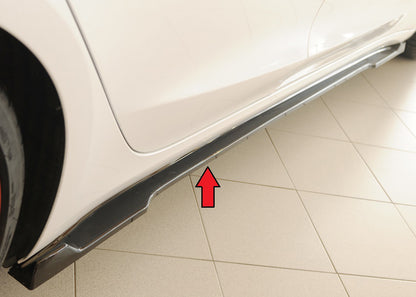 Tesla Model 3  (003) Rieger Seitenschwelleransatz rechts, für orig. Seitenschweller, ABS, schwarz glänzend, 
inkl. Montage...