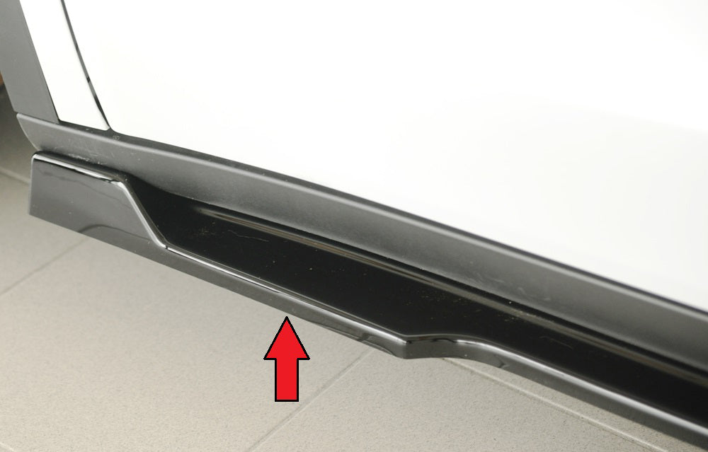 Tesla Model Y  (003) Rieger Seitenschwelleransatz links, für orig. Seitenschweller, ABS, schwarz glänzend, 
inkl. Montagez...