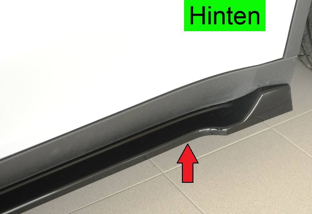 Tesla Model Y  (003) Rieger Seitenschwelleransatz links, für orig. Seitenschweller, ABS, schwarz glänzend, 
inkl. Montagez...