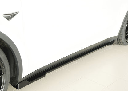 Tesla Model Y  (003) Rieger Seitenschwelleransatz links, für orig. Seitenschweller, ABS, schwarz glänzend, 
inkl. Montagez...