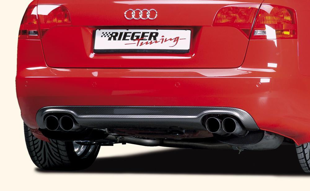 Audi A4 (8E) Typ B7 Rieger Heckeinsatz    ABS, Carbon-Look, für Fzg. mit S-Line Exterieur und ohne S-Line Exterieur, 
inkl. Gutachten, Montagezubehör