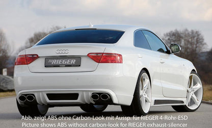 Audi A5 (B8/B81) Rieger Heckschürzenansatz  für orig. Endrohr li. u. re., ABS, Carbon-Look, für Fzg. ohne S-Line Exterieur, 
inkl. Alugitter, Montagezubehör, Gutachten