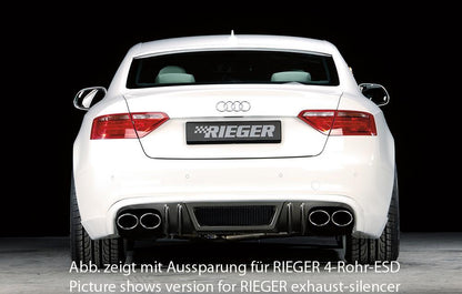 Audi A5 (B8/B81) Rieger Heckschürzenansatz  für orig. Endrohr li. u. re., ABS, Carbon-Look, für Fzg. mit S-Line Exterieur, 
inkl. Alugitter, Montagezubehör, Gutachten