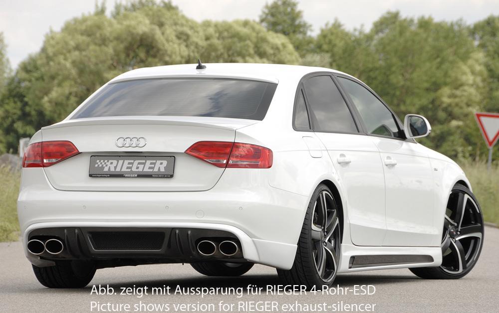 Audi A4 (B8/B81) Rieger Heckschürzenansatz  für Endrohr li. u. re., ABS, Carbon-Look, für Fzg. mit S-Line Exterieur, 
inkl. Alugitter, Montagezubehör, Gutachten