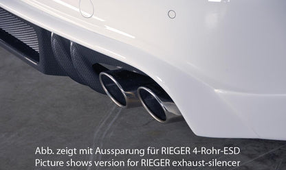 Audi A4 (B8/B81) Rieger Heckschürzenansatz  für Endrohr li., ABS, Carbon-Look, für Fzg. mit S-Line Exterieur, 
inkl. Alugitter, Montagezubehör, Gutachten
