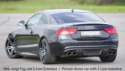 Audi A5 (B8/B81) Rieger Heckeinsatz  für Doppelendrohr li. u. re., (4x115x85mm oval), ABS, Carbon-Look, für Fzg. ohne S-Line Exterieur, 
inkl. Montagezubehör, Alugitter, Gutachten