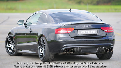 Audi A5 (B8/B81) Rieger Heckeinsatz für orig. Doppelendrohr li, ABS, Carbon-Look, für Fzg. ohne S-Line Exterieur, 
inkl. A...