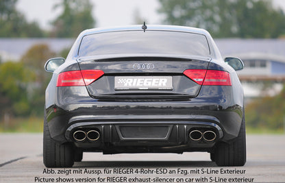 Audi A5 (B8/B81) Rieger Heckeinsatz für orig. Doppelendrohr li, ABS, Carbon-Look, für Fzg. ohne S-Line Exterieur, 
inkl. A...