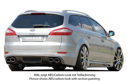 Ford Mondeo (BA7) Rieger Seitenschweller SG-Design  rechts, mit Ausschnitt, mit Schacht, ABS, Carbon-Look, 
inkl. Montagezubehör, Alugitter, Gutachten