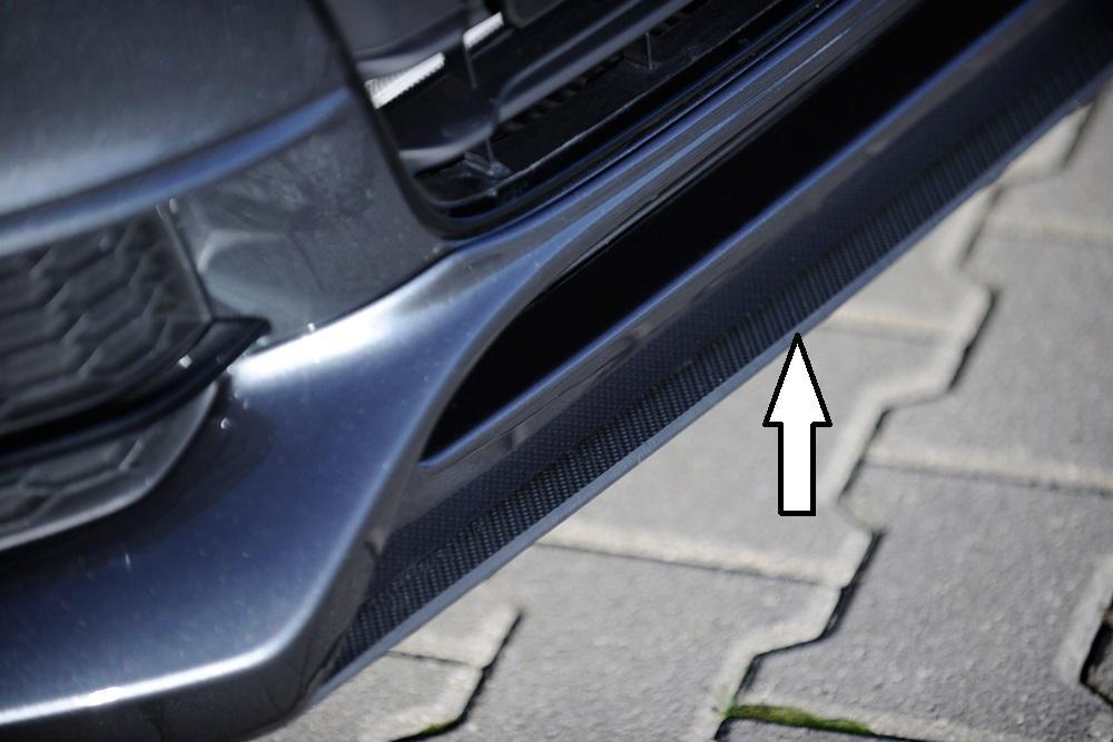 Audi A5 (B8/B81) Rieger Spoilerschwert für Spoilerlippe 55468 mittig, für Spoilerlippe, ABS, Carbon-Look, für Fzg. mit S-Line Exterieur, 
inkl. Montagezubehör, ABE