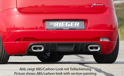 Fiat Grande Punto (199) Rieger Heckansatz   nicht Evo ! ABS, Carbon-Look, 
inkl. Alugitter, Montagezubehör, Gutachten