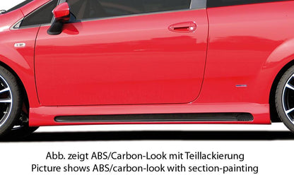 Fiat Grande Punto (199) Rieger Seitenschweller    rechts, mit Schacht, mit Ausschnitt, ABS, Carbon-Look, 
inkl. Alugitter, Montagezubehör, Gutachten
