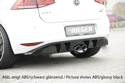VW Golf 7 Rieger Heckeinsatz  für Doppelendrohr mittig, ABS, Carbon-Look, 
inkl. Montagezubehör, Gutachten